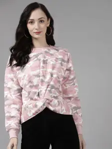 The Roadster Lifestyle Co. Women Camouflage Printed Cotton Sweatshirt