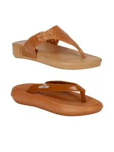 RIFOF Women Maroon Flip Flops