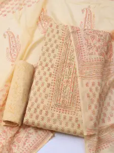 Meena Bazaar Floral Printed Unstitched Dress Material