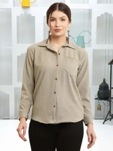 69 FASHION STREET Standard Fit Textured Spread Collar Casual Shirt