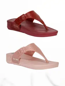 RIFOF Women Maroon Flip Flops