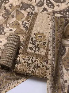 Meena Bazaar Floral Printed Sequinned Unstitched Dress Material