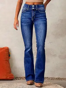 all about you Women Bootcut High-Rise Light Fade Cotton Jeans