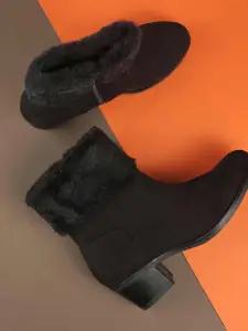 Mochi Women Casual Block-Heeled Regular Boots