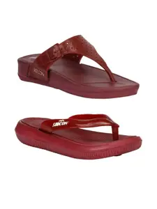 RIFOF Women Maroon Flip Flops