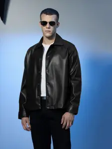 Snitch Men Stars Within Leather Jacket