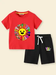 INCLUD Boys Graphic Printed T-shirt With Shorts Clothing Set