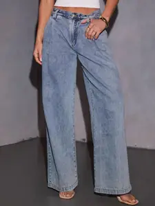 all about you Women Wide Leg High-Rise Light Fade Jeans