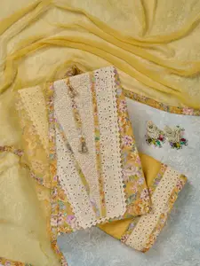 Koskii Floral Printed Unstitched Dress Material