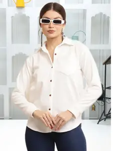 69 FASHION STREET Women Solid Wrinkle Free Spread Collar Casual Shirt