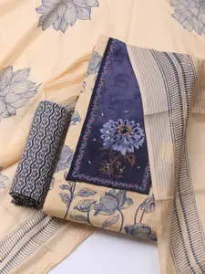 Meena Bazaar Floral Printed Unstitched Dress Material