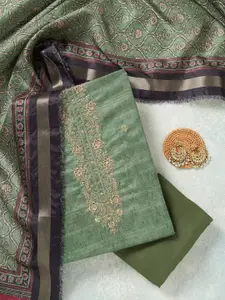 Koskii Floral Embroidered Sequinned Unstitched Dress Material