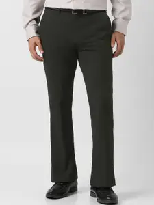 V Dot Men Flared Mid-Rise Formal Trousers