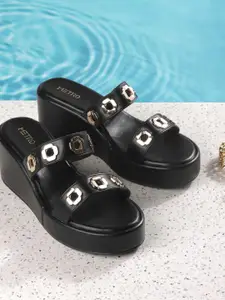 Metro Embellished Wedge Heel Sandals