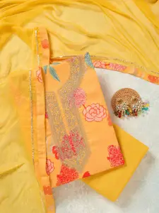 Koskii Floral Printed Unstitched Dress Material