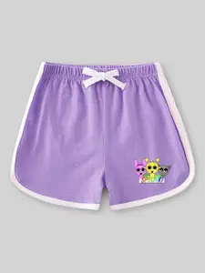INCLUD Girls Graphic Printed Mid-Rise Regular Shorts