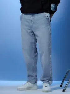 Snitch Stars Within Foil Printed Baggy Jeans