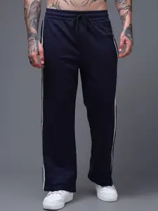 MADSTO Striped Men Baggy-Fit Mid-Rise Track Pants