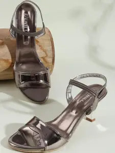 Denill Women Synthetic Casual Silver Heels