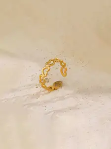 Jewels Galaxy Gold-Plated Anti-Tarnish Adjustable Finger Ring