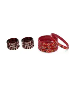 Somil Combo Glass Bangles For Women | Traditional Bangles Set | Daily, Festive & Party, Combo Of 2 Set, Maroon, Red