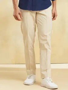 Fabindia Men Slim Fit Mid-Rise Regular Cotton Regular Trousers