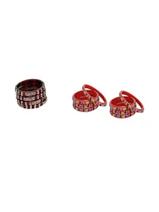 Somil Combo Glass Bangles For Women | Traditional Bangles Set | Daily, Festive & Party, Combo Of 2 Set, Maroon, Multicolor