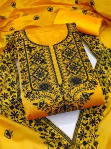 Maroosh Embroidered Thread Work Chanderi Cotton Unstitched Dress Material