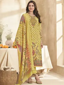 Stylee LIFESTYLE Floral Embroidered Thread Work Pure Cotton Unstitched Dress Material