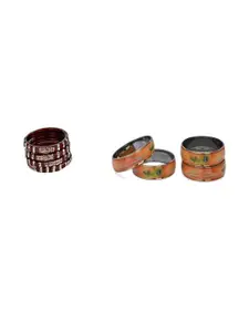 Somil Combo Glass Bangles For Women  Combo Of 2 Set, Maroon, Multicolor