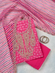 Koskii Paisley Embroidered Organza Unstitched Dress Material