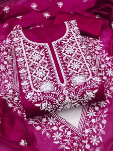 Maroosh Floral Embroidered Thread Work Unstitched Dress Material