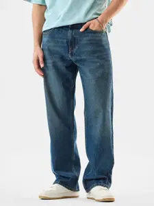 Snitch Men Relaxed Fit Mid-Rise Light Fade Cotton Jeans