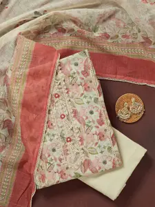 Koskii Floral Printed Cotton Unstitched Dress Material