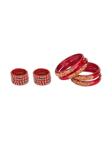 Somil Combo Glass Bangles For Women | Traditional Bangles Set | Daily, Festive & Party, Combo Of 2 Set, Red