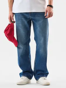Snitch Men Blue Mid-Rise Relaxed Fit Cotton Jeans