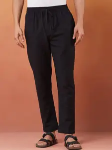 Fabindia Men Pleated Trousers