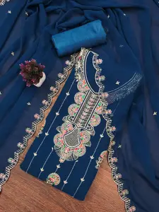 Maroosh Embroidered Thread Work Georgette Unstitched Dress Material