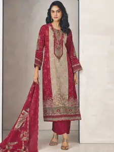 Stylee LIFESTYLE Women Embroidered Pure Cotton Unstitched Dress Material