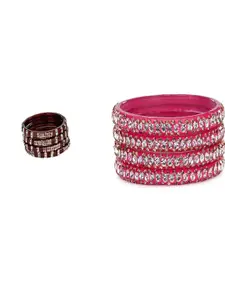 SOMIL Women Set of 2 Traditional Glass Bangles