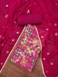 Maroosh Bandhani Embroidered Beads And Stones Unstitched Dress Material