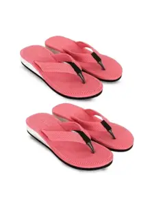 TWO SOFT Women Set of 2 Thong Flip-Flops