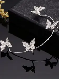 Vembley Women Silver Butterfly Ear Cuff Earrings