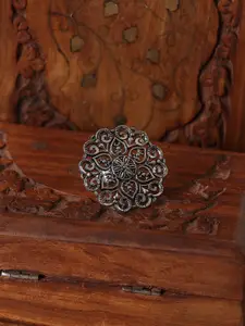 Niska Intricate Textured Oxidised Adjustable FingerRing