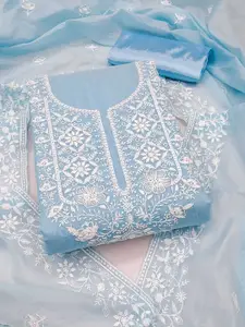 Maroosh Floral Embroidered Thread Work Unstitched Dress Material