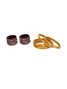 Somil Combo Glass Bangles For Women | Traditional Bangles Set | Daily, Festive & Party, Combo Of 2 Set, Maroon, Yellow