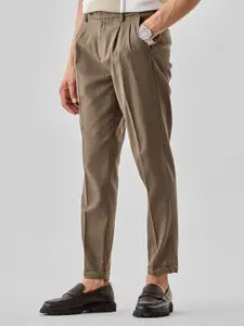 Snitch Men Slim Fit Pleated Chinos Trousers