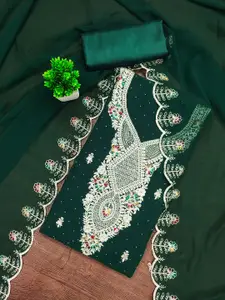 Maroosh Embroidered Beads and Stones Silk Georgette Unstitched Dress Material