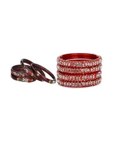 Somil Combo Glass Bangles For Women | Traditional Bangles Set | Daily, Festive & Party, Combo Of 2 Set, Maroon, Red
