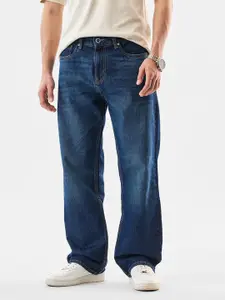 Snitch Men Dark Blue Mid-Rise Relaxed Fit Jeans